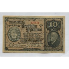 ARGENTINA COL. 025a BILLETE DE $ 0,10 FRACCIONARIO AÑO 1891